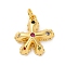Brass Micro Pave Cubic Zirconia Pendants, Long-Lasting Plated, Lead Free & Cadmium Free, Gold, Star, Colorful, 19x17.5x4mm, Hole: 3mm