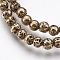 Electroplate Natural Lava Rock Beads Strands, Long-Lasting Plated, Round, Bumpy, Light Gold Plated, 4.5~5mm, Hole: 0.8mm, about 89pcs/strand, 15.16 inch(38.5cm)