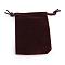 Rectangle Velvet Pouches, Gift Bags, Coconut Brown, 12x10cm