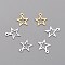 Brass Charms, Hollow Star, Mixed Color, 10.5x9.5x0.3mm, Hole: 1mm