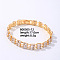 Brass Rhinestone 3-Strand Rectangle Link Bracelets for Women, Golden 7-1/2 inch(19cm)