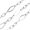 Tarnish Resistant 304 Stainless Steel Figaro Chains, Rhombus & Oval, Soldered, with Spool, Stainless Steel Color, 19.5x7~8x1mm, about 82.02 Feet(25m)/Roll