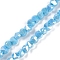 Electroplate Glass Beads Strands, Faceted, Plated AB Colors, Cone, Light Blue, 5x6.5x5mm, Hole: 1.2mm, about 95~100pcs/strand, 18.66~19.06''(47.4~48.4cm)