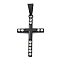 304 Stainless Steel Pendants, Cross Charm, with Rhinestone, PVD Vacuum Plating, Black, 37.5x22x2.5mm, Hole: 9x4.5mm