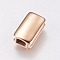 304 Stainless Steel Slide Charms, Rectangle, Rose Gold, 11x6.5x4mm, Hole: 3mm