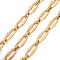 304 Stainless Steel Link Chains, with Spool, Unwelded, Nickel Free, Real 18K Gold Plated, 15x7x1.5mm, about 32.81 Feet(10m)/roll