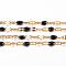 Ion Plating(IP) 304 Stainless Steel Link Chains, with Spool, with Enamel, Soldered, Golden, Black, 4~10x2x0.4~2mm, about 32.8 Feet(10m)/roll