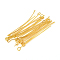 304 Stainless Steel Eye Pins, Golden, 40mm, Hole: 2mm, Pin: 0.6mm