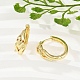 Серьги-кольца из латуни с микропаве из кубического циркония EJEW-L299-03G-1