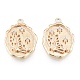 Латунные микропаве прозрачные подвески с фианитом KK-N216-577LG-2