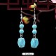 Серьги-капли из синтетической бирюзы и сплава WG2299-10-1