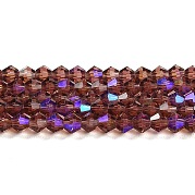 Прозрачные стеклянные бусины гальваническим пряди GLAA-F029-4mm-D05