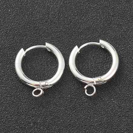 201 фурнитура для сережек-колец Huggie Hoop из нержавеющей стали STAS-P283-01D-S-1