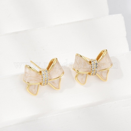 Серьги-гвоздики из циркония EJEW-H154-13G-1