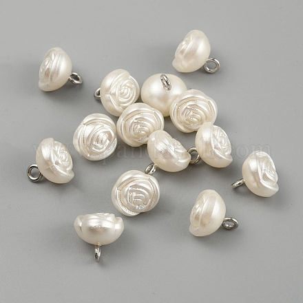 Пластиковые пуговицы с искусственным жемчугом FIND-WH0152-258-1