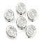 CCB Plastic Beads, Oval, Flower, Platinum, 13.5x11x5mm, Hole: 1.6mm, about 1316pcs/500g