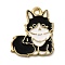 Golden Plated Alloy Enamel Pendants, Animal Charms, Fox, 21x18x1.5mm, Hole: 1.6mm