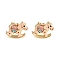Brass Enamel Charms, with Jump Ring, Long-Lasting Plated, Cadmium Free & Lead Free, Rack Plating, Wooden Horse Charm, Golden, 12x10.5x6mm, Hole: 3mm