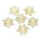 Brass Filigree Joiners, Lead Free & Cadmium Free & Nickel Free, Flower, Raw(Unplated), 26x20x0.9mm, Hole: 0.9mm