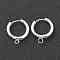 201 Stainless Steel Huggie Hoop Earring Findings, with Horizontal Loop and 316 Surgical Stainless Steel Pin, Silver, 19x17x2.5mm, Hole: 2.5mm, Pin: 1mm