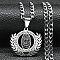 304 Stainless Steel Micro Pave Cubic Zirconial Necklaces, Catholic Saint Benedict Medal Pendant Necklaces, Stainless Steel Color, 23.62 inch(60cm)