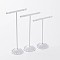 3 Pcs T Bar Iron Earring Displays Sets, Jewelry Display Rack, Jewelry Tree Stand, White, 90x60x35mm, 110x60x35mm, 125x60x35mm, 3pcs/set