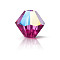 Preciosa® Crystal Beads, Czech Crystal, Bicone(451 69 302 Rondelle), 70350 201 Fuchsia Glitter, 6mm, Hole: 1mm