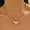 Stainless Steel Sweet Heart Pendant Necklaces for Women, Perfect Gift, Golden, 17.91 inch(45.5cm)
