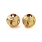 Texture Brass Beads, Cadmium Free & Lead Free, Matte Gold Color, Round, 12x10.5mm, Hole: 5mm