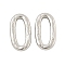 Non-Tarnish 304 Stainless Steel Linking Rings, Textured Oval, Stainless Steel Color, 26x14x3mm, Inner Diameter: 19x6mm