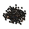 6/0 Opaque Glass Seed Beads, Round Hole, Rondelle, Black, 4~4.5x3~4mm, Hole: 0.8~1.5mm