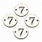 Unfinished Natural Poplar Wood Links Connectors, Laser Cut, Flat Round with Number, Num.7, 29.5x2.5mm, Hole: 2.5mm