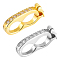 2Pcs 2 Colors 925 Sterling Silver with Clear Cubic Zirconia Twister Clasp, Infinity, Platinum & Golden, 15.5x3x8mm, Inner Diameter: 5x11mm, 1pc/color