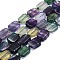 Natural Fluorite Beads Strand, Rectangle, 15~17x10~13x5~7mm, Hole: 1mm, about 22pcs/strand, 15.94 inch(40.5cm)