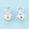 925 Sterling Silver Bell Charms, with Jump Rings, Silver, 8x7mm, Hole: 3.5mm
