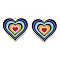 Rack Plating Alloy Pendants, with Enamel, Cadmium Free & Lead Free, Heart, Light Gold, 27x28x1mm, Hole: 2mm