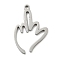 Non-Tarnish 304 Stainless Steel Pendants, Laser Cut, Palm Charm, Stainless Steel Color, 27x17x1mm, Hole: 1.6mm