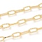 Brass Handmade Paperclip Chains, Drawn Elongated Cable Chains, with Spool, Long-Lasting Plated, Unwelded, Real 18K Gold Plated, Link: 17x8x2mm and 18.5x7x1.5mm, about 32.8 Feet(10m)/roll