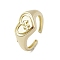 Brass Adjustable Open Rings, Cadmium Free & Nickel Free & Lead Free, Heart, Sagittarius, US Size 7 3/4(17.9mm)