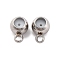 304 Stainless Steel Tube Bails, with Rubber Plug, Round, Stainless Steel Color, 5.5x4x3.5mm, Hole: 0.5mm & 1.2mm