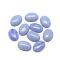 Natural Striped Agate/Banded Agate Cabochons, Dyed, Oval, Medium Purple, 18x13x5mm
