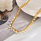 Sweet Brass and Natural Pearl Teardrop Heart Pendant Necklaces for Women, Perfect for Holidays, Golden, Floral White, 14.96 inch(38cm)