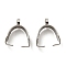Non-Tarnish 201 Stainless Steel Pendant Pinch Bails, Ice Pick Pinch Bails, Stainless Steel Color, 13x5mm, Hole: 2.5mm, Pin: 0.4mm