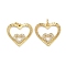 Brass Micro Pave Clear Cubic Zirconia Pendants, Heart, with Jump Ring, Real 16K Gold Plated, 18x19.5x2.5mm, Hole: 3.4mm