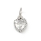 Brass Micro Pave Cubic Zirconia Pendants, Heart Charms, Rack Plating, Long-Lasting Plated, with Jump Ring, Clear, 9x7x3.5mm