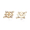 Brass Pave Clear Cubic Zirconia Connector Charm, Nickel Free, Rhombus Link, for Half-Drilled Beads, Real 18K Gold Plated, 15x12x2mm, Hole: 0.9mm