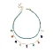 2Pcs 2 Style Natural & Synthetic Mixed Gemstone Chip Beaded Bib Necklaces Set, with Brass Cable Chains, 15.63 inch(39.7cm), 17.44 inch(44.3cm), 1Pc/style