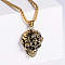 Skull Punk Style Stainless Steel Fashion Pendant Necklaces for Men, Golden