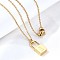 304 Stainless Steel Rolo Chain Pendant Necklaces, Padlock Necklaces for Women Men, Locks with Letter, Letter N, 17.64 inch(44.8cm)