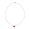 Glass Seed Heart Pendant Necklaces, 304 Stainless Steel Necklace, Red, 17.80 inch(45.2cm)